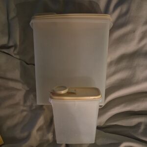 Tupperware Translucent White Food Storage Containers with Cream Lids